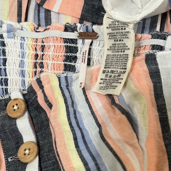 Free People Lilah multicolor Striped pleated Midi Dress size M - Picture 17 of 17